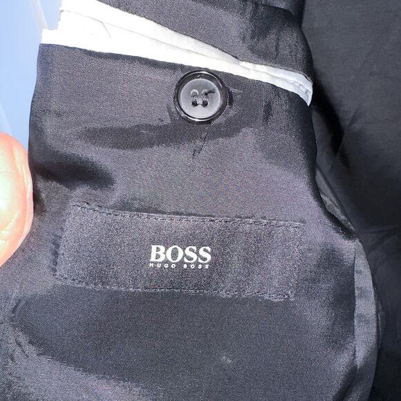 Hugo Boss Slim Fit Suit Men's 38R Dark Gray 2 Button Flat Front Pants Dapper USA - Picture 7 of 16